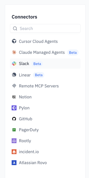 Connector list in groundcover