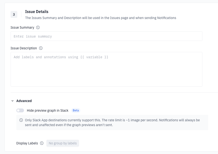 Hide preview graph in Slack setting under Issue Details Advanced